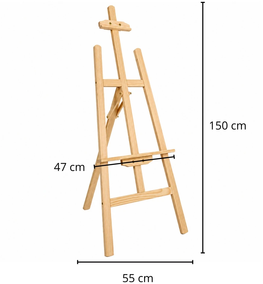 Lean Toys Medinis tapybos stovas, trikojis, 150 cm