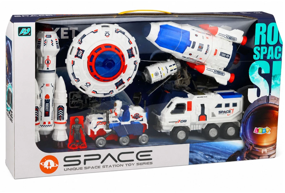 Lean Toys Kosmoso žaislų rinkinys su judamais elementais, 8 vnt.
