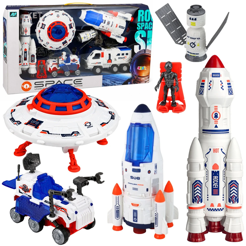 Lean Toys Kosmoso žaislų rinkinys su judamais elementais, 8 vnt.