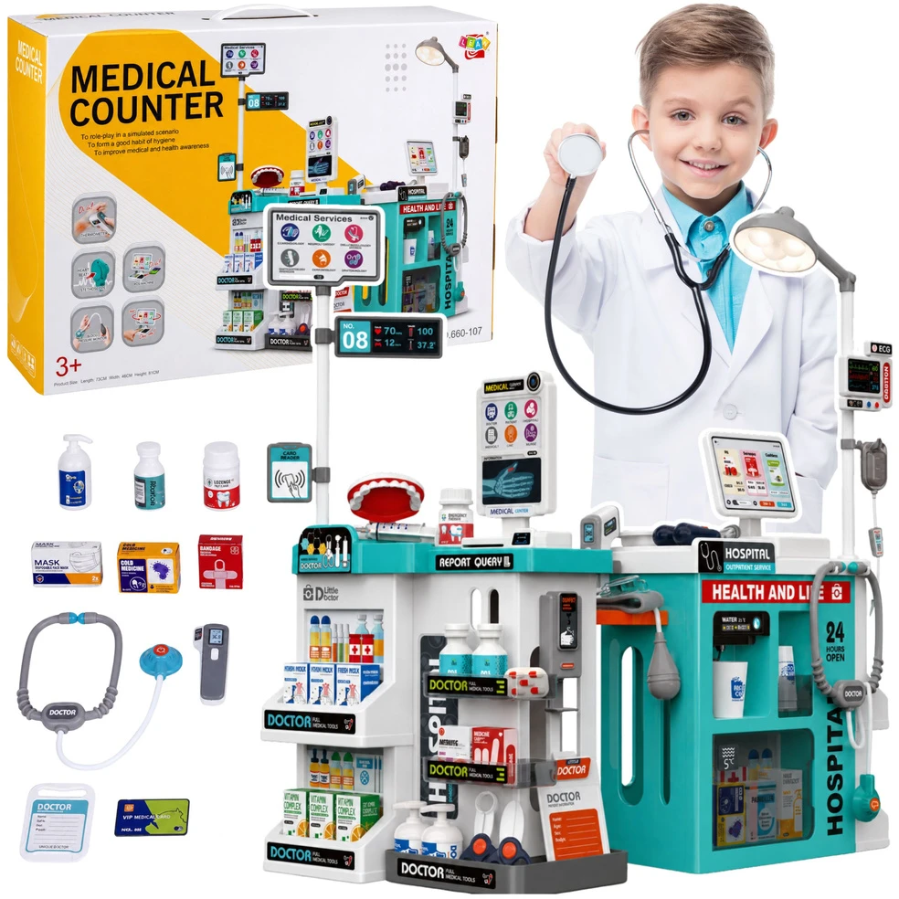 Duży Gydytojo rinkinys su medicinos staliuku