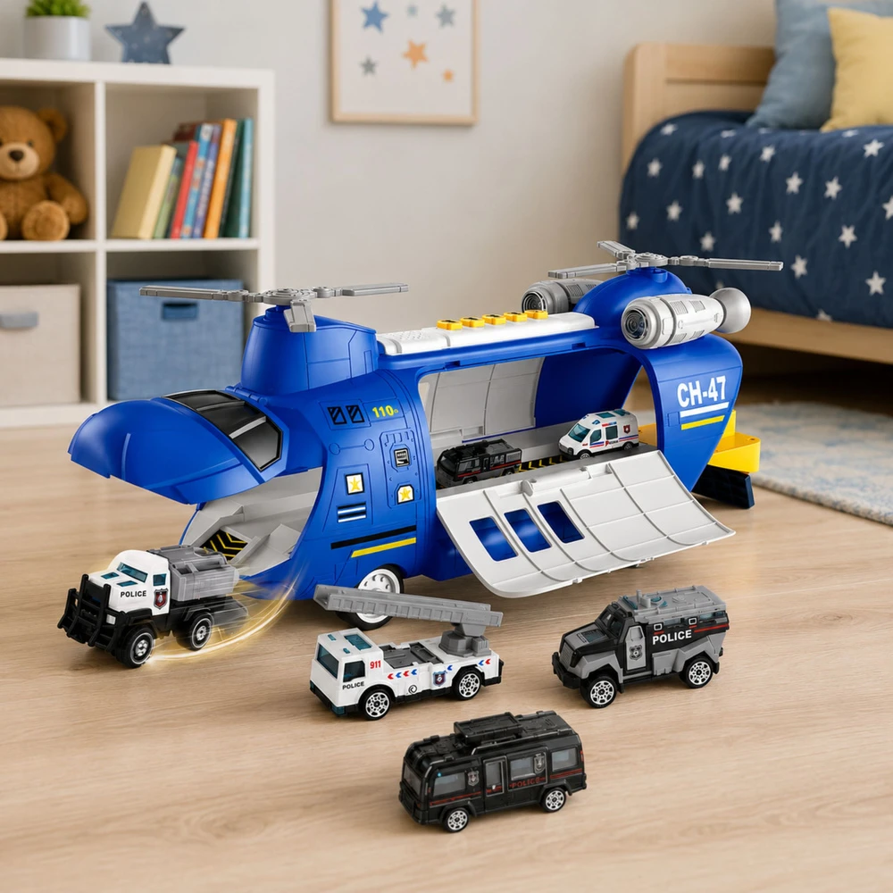 Lean Toys Gaisrinis transportinis lėktuvas 43×16×18 cm 6 vnt.