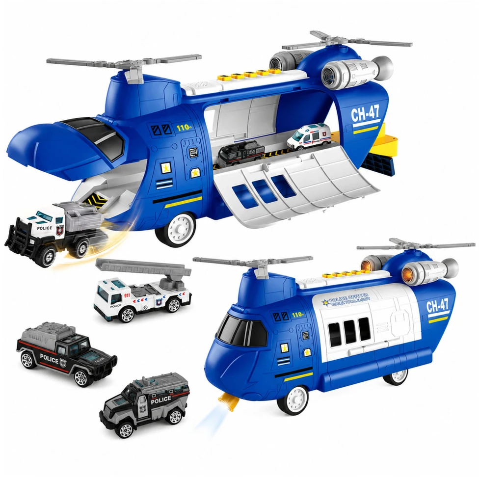 Lean Toys Gaisrinis transportinis lėktuvas 43×16×18 cm 6 vnt.