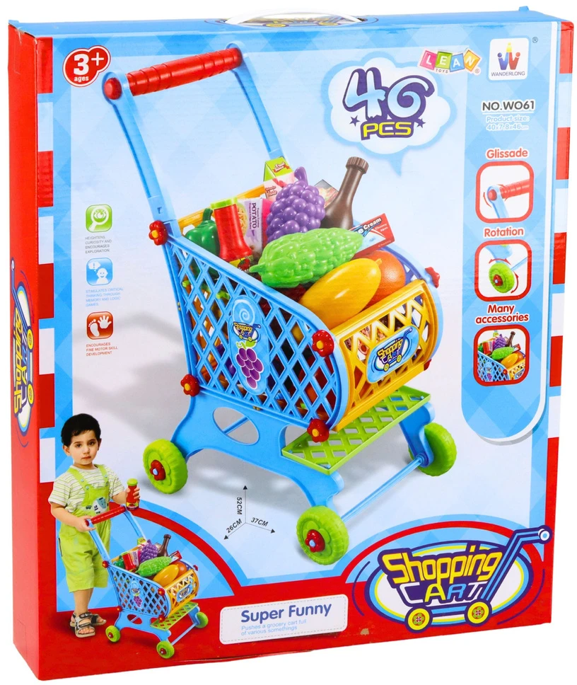 Lean Toys Prekybos vežimėlis 52 cm 46 vnt.