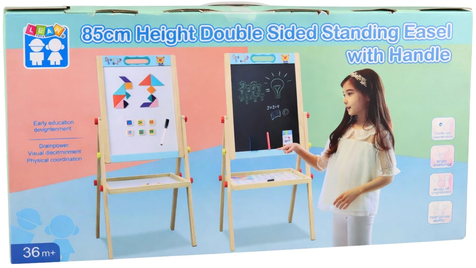 Lean Toys Dvipusė medinė lenta mėlyna