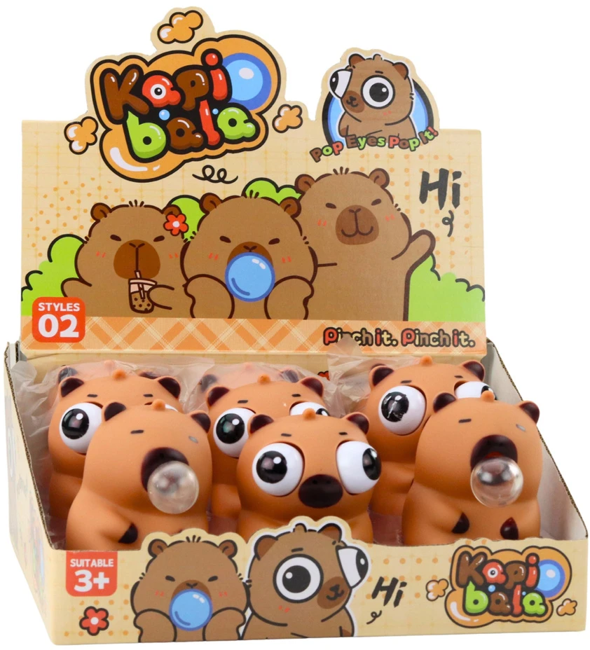 Lean Toys Antistresinis žaislas kapibara 8,5 cm rudas