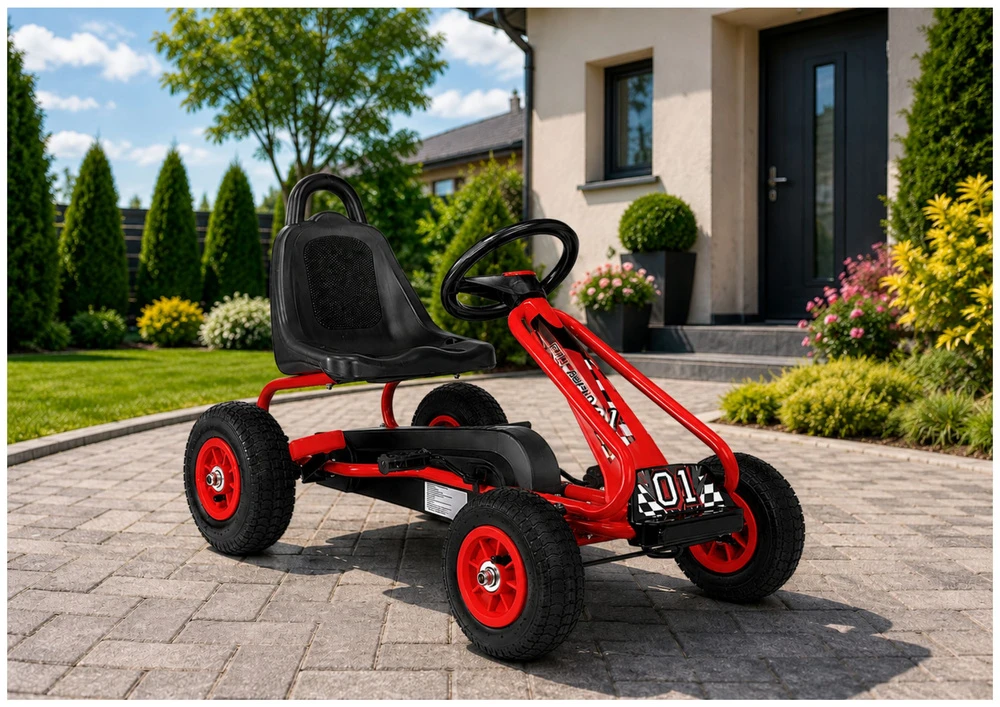 Lean Toys G201 raudonas pedalų gokartas