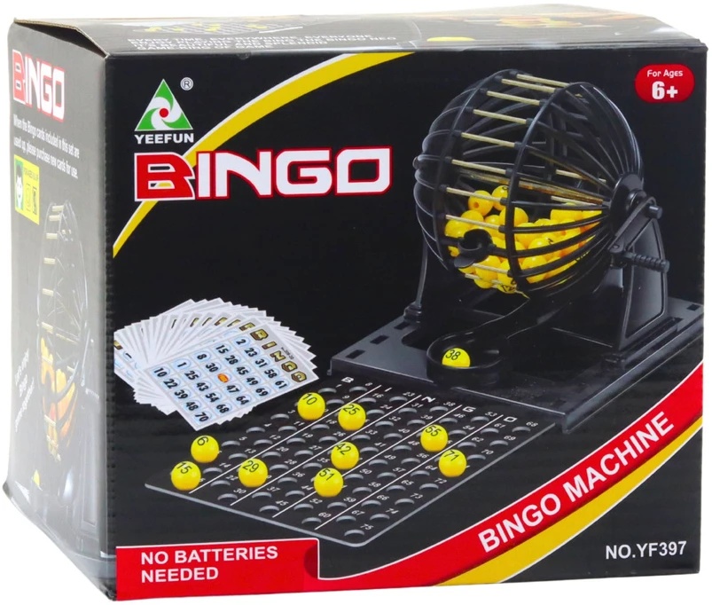 Gra Bingo žaidimas su traukimo mašina 80 kamuoliukų 20 kortelių