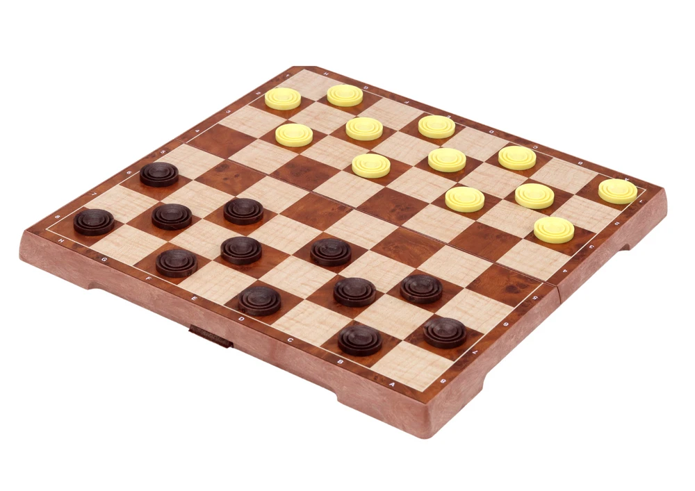Lean Toys Šachmatų ir šaškių žaidimų lenta 2in1, 31x31 cm