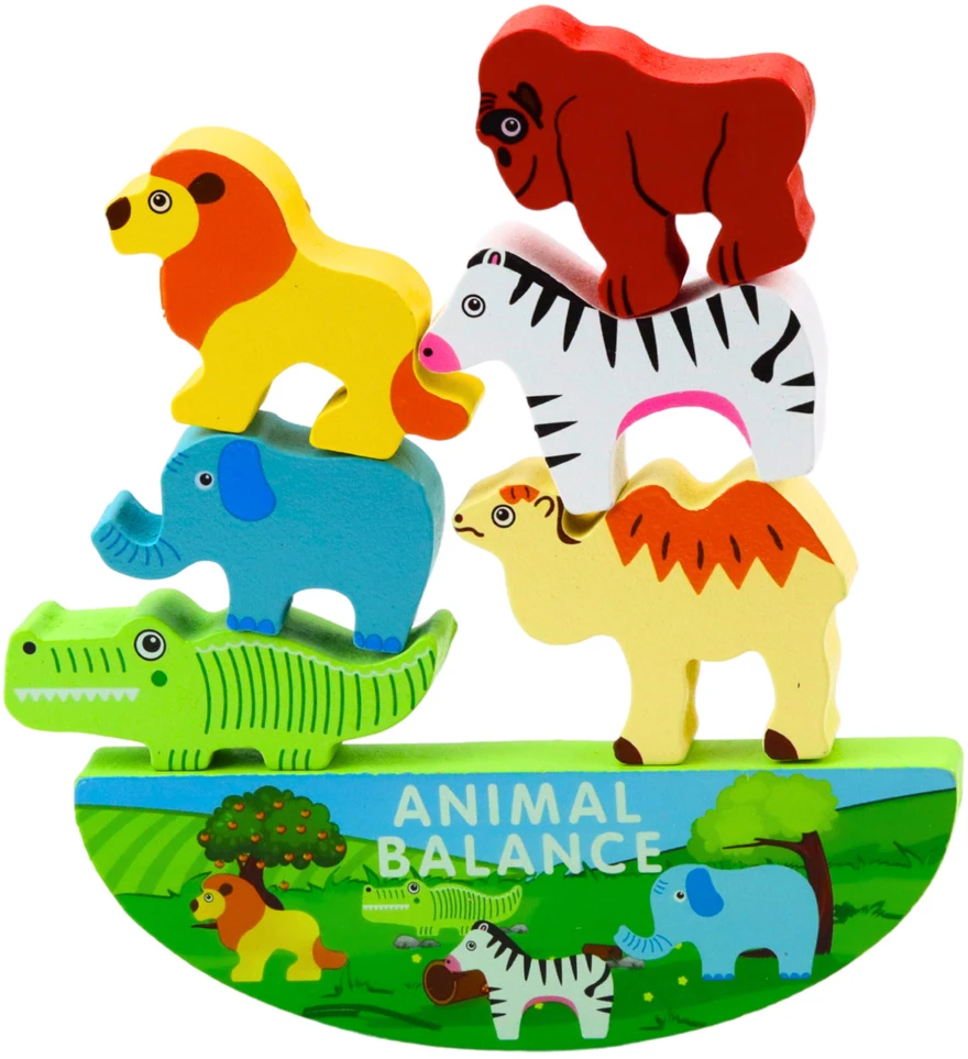 Lean Toys Medinis Montessori balansavimo gyvūnų žaidimas