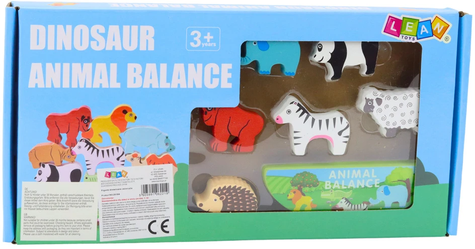 Lean Toys Medinis Montessori balansavimo gyvūnų žaidimas