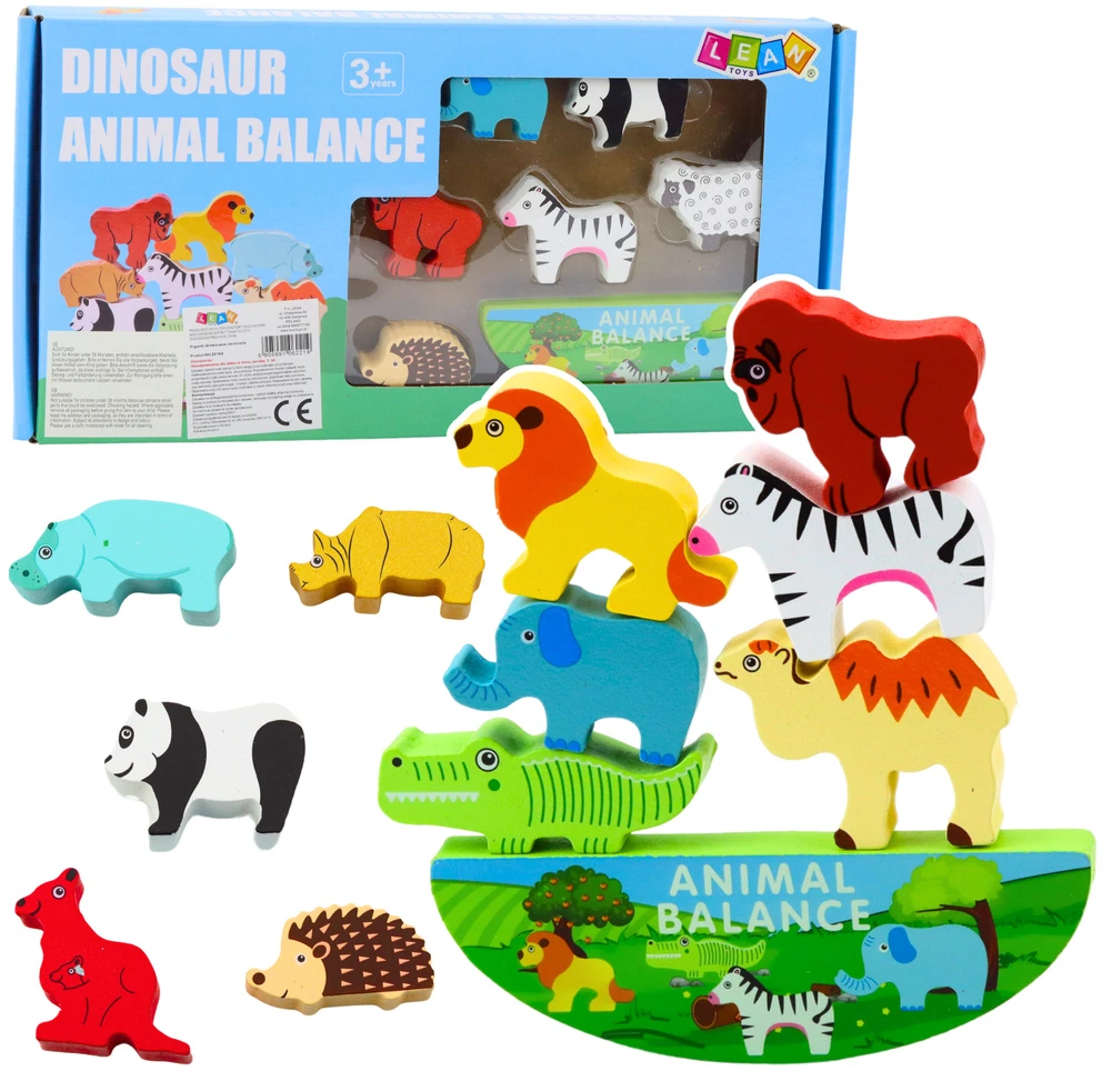 Lean Toys Medinis Montessori balansavimo gyvūnų žaidimas
