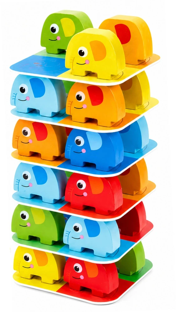 Lean Toys Įgūdžių žaidimas Balansuojantys drambliai 46 vnt.