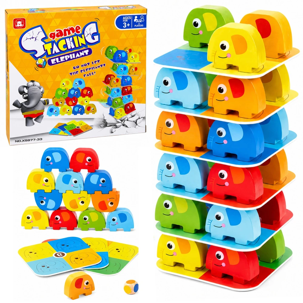 Lean Toys Įgūdžių žaidimas Balansuojantys drambliai 46 vnt.