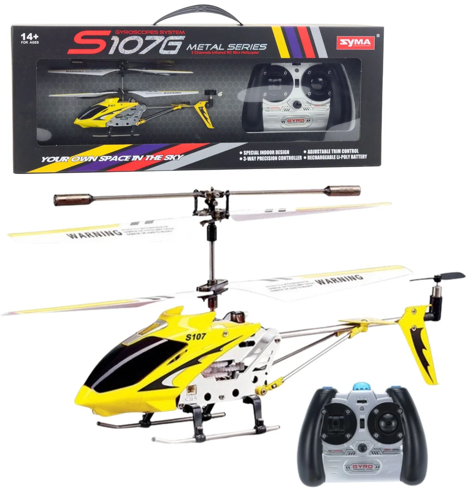 Helikopter Nuotoliniu būdu valdomas sraigtasparnis Syma S107G su giroskopu, raudonas