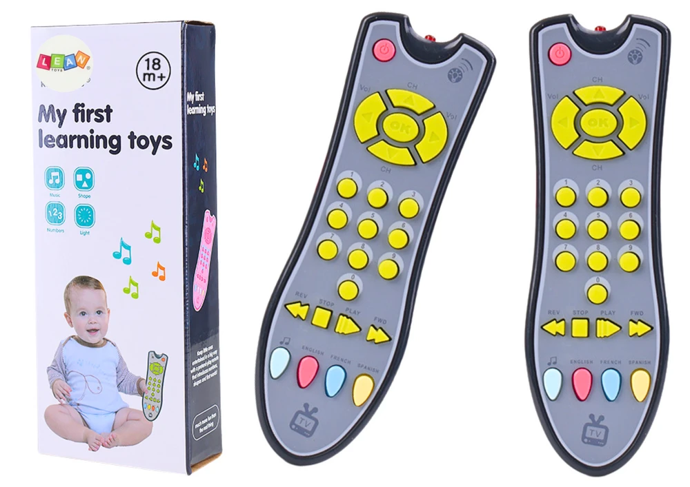 Lean Toys Interaktyvus televizoriaus nuotolinio valdymo pultas mažyliams su šviesa ir garsu