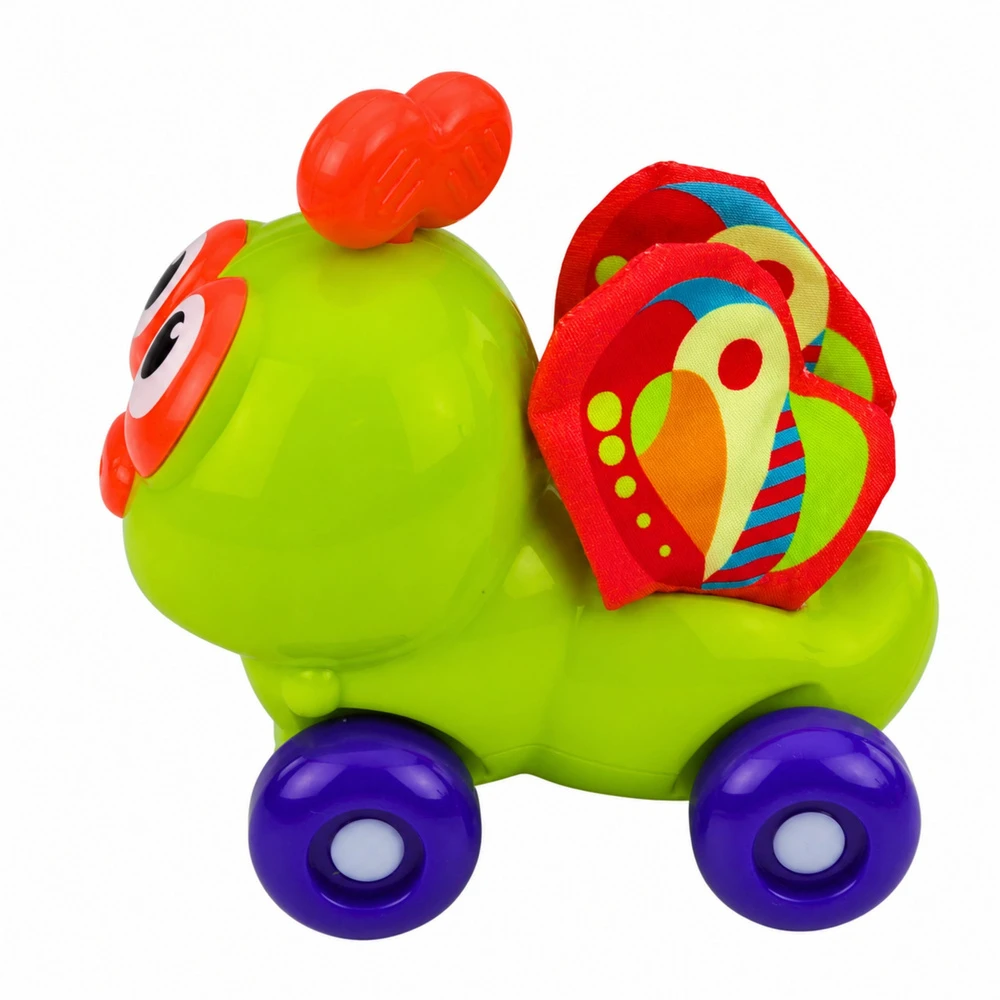Lean Toys Sensorinis vabalas ant ratukų Žalias