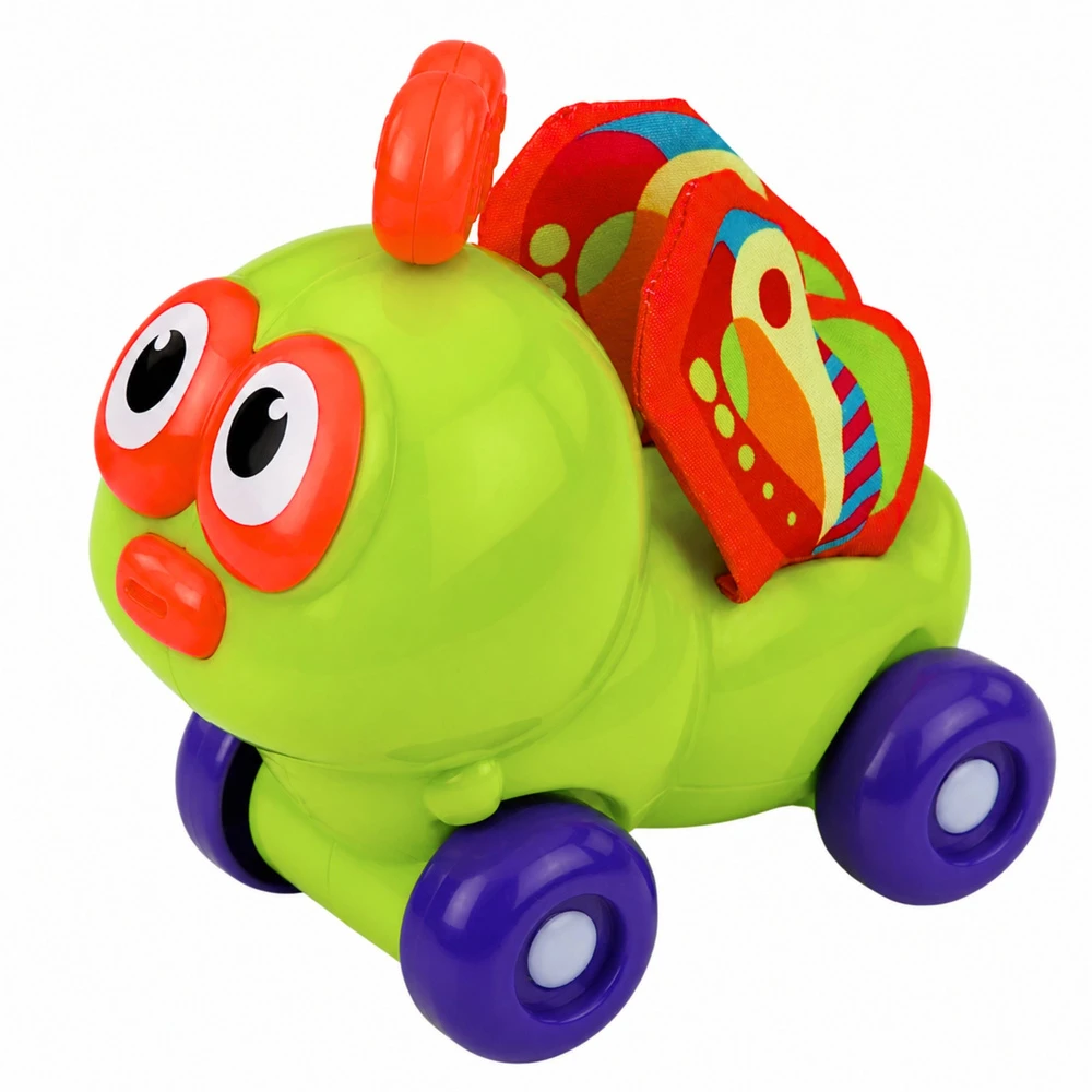 Lean Toys Sensorinis vabalas ant ratukų Žalias