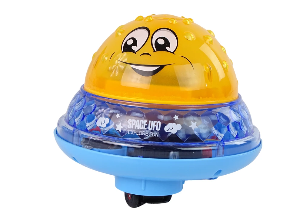 Maudynių žaislas Lean Toys NSO kamuolys su muzika ir šviesomis, 13 cm