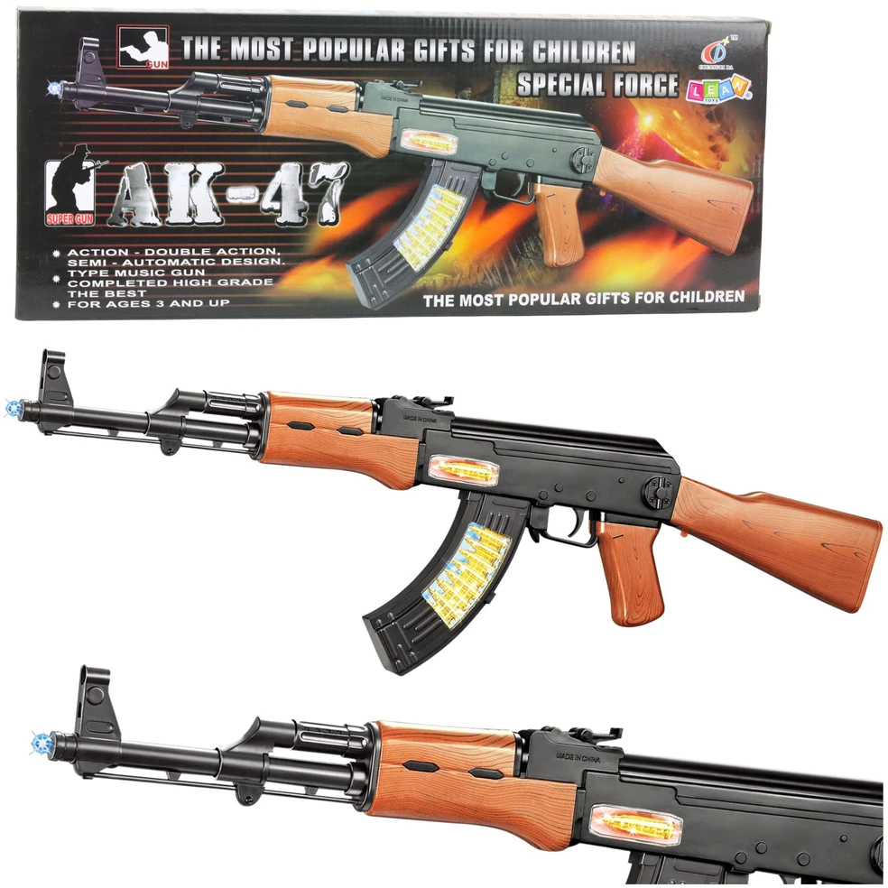 Lean Toys Žaislinis AK-47 Automatas su Šviesos ir Garso Efektais, 68,5 cm