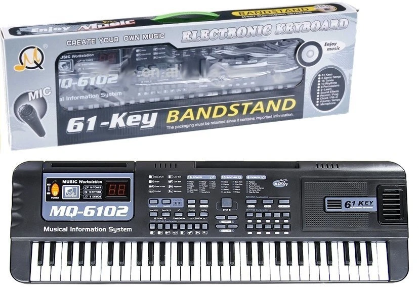 Keyboard Vaikiška klaviatūra Lean Toys MQ-6102 su mikrofonu, 61 klavišas