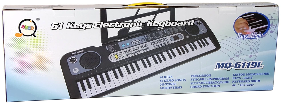 Keyboard Elektrinė Klaviatūra su Mikrofonu LeanToys, 75x19x25 cm