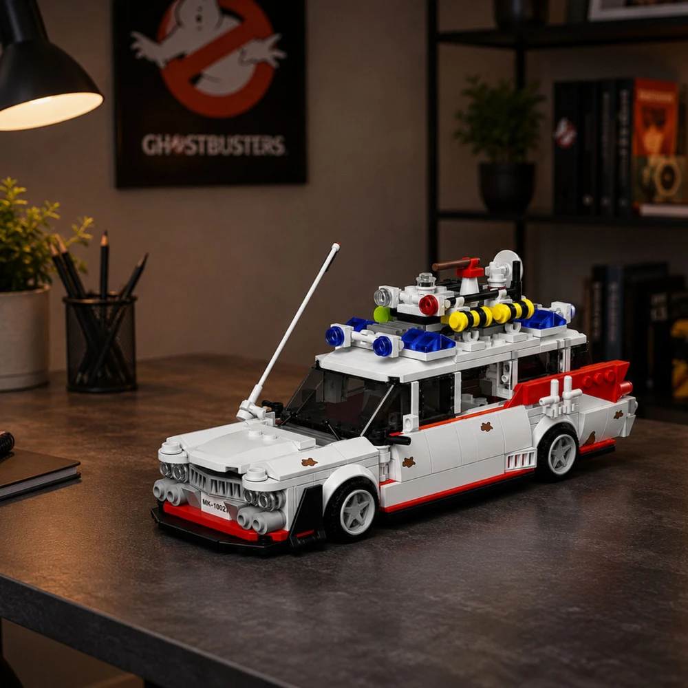 Lean Toys Konstruktorius Ghost Car baltas 631 vnt.