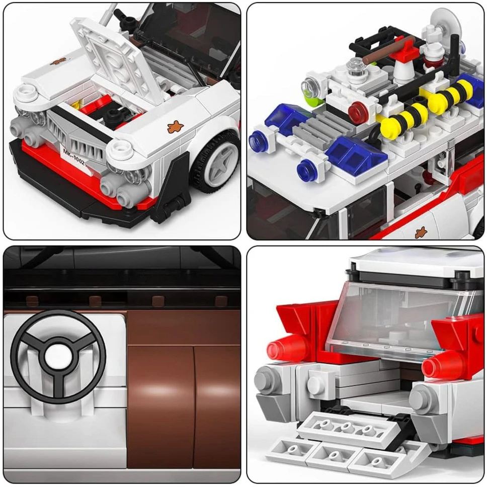 Lean Toys Konstruktorius Ghost Car baltas 631 vnt.