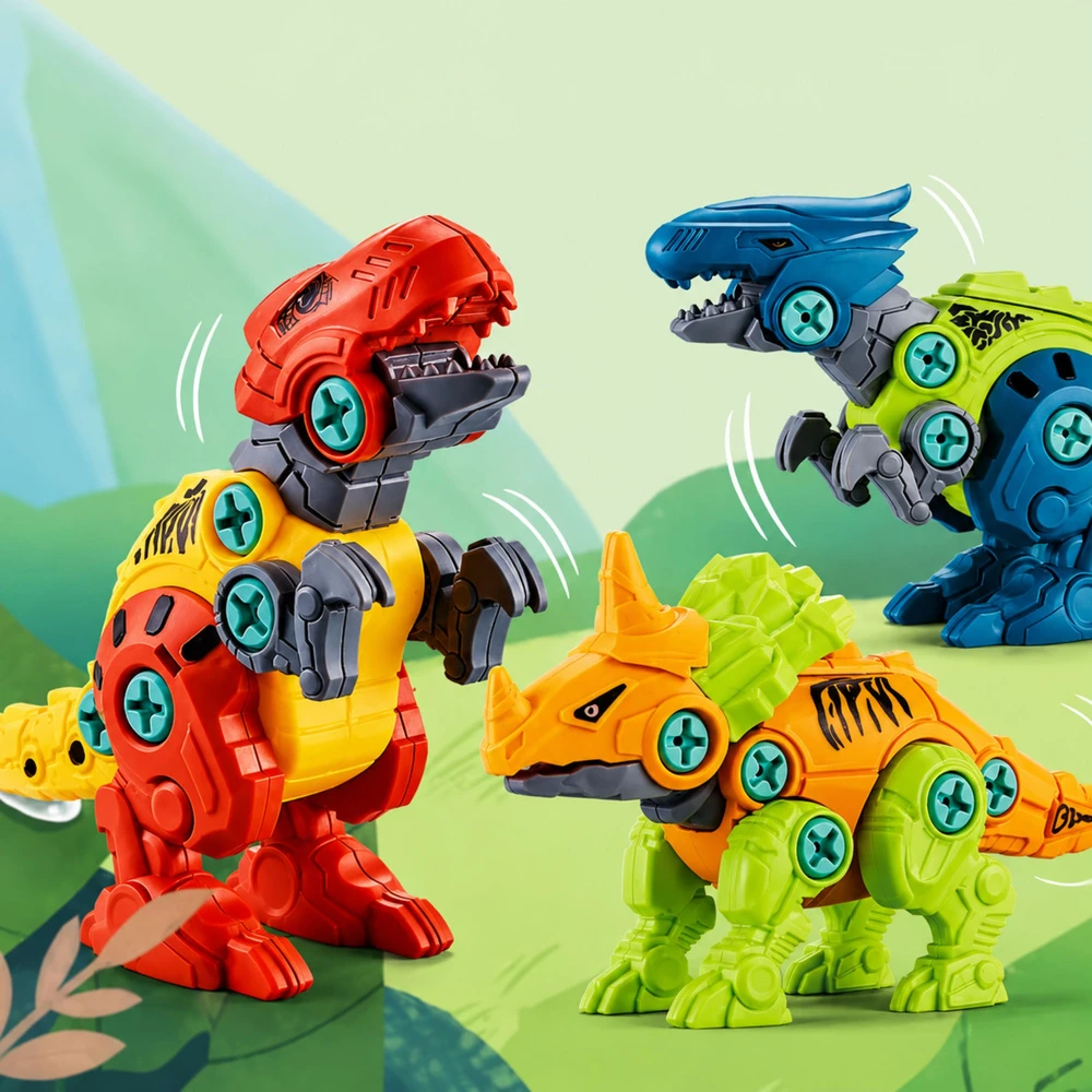 Lean Toys Dinosaurų konstravimo rinkinys 4 vnt.