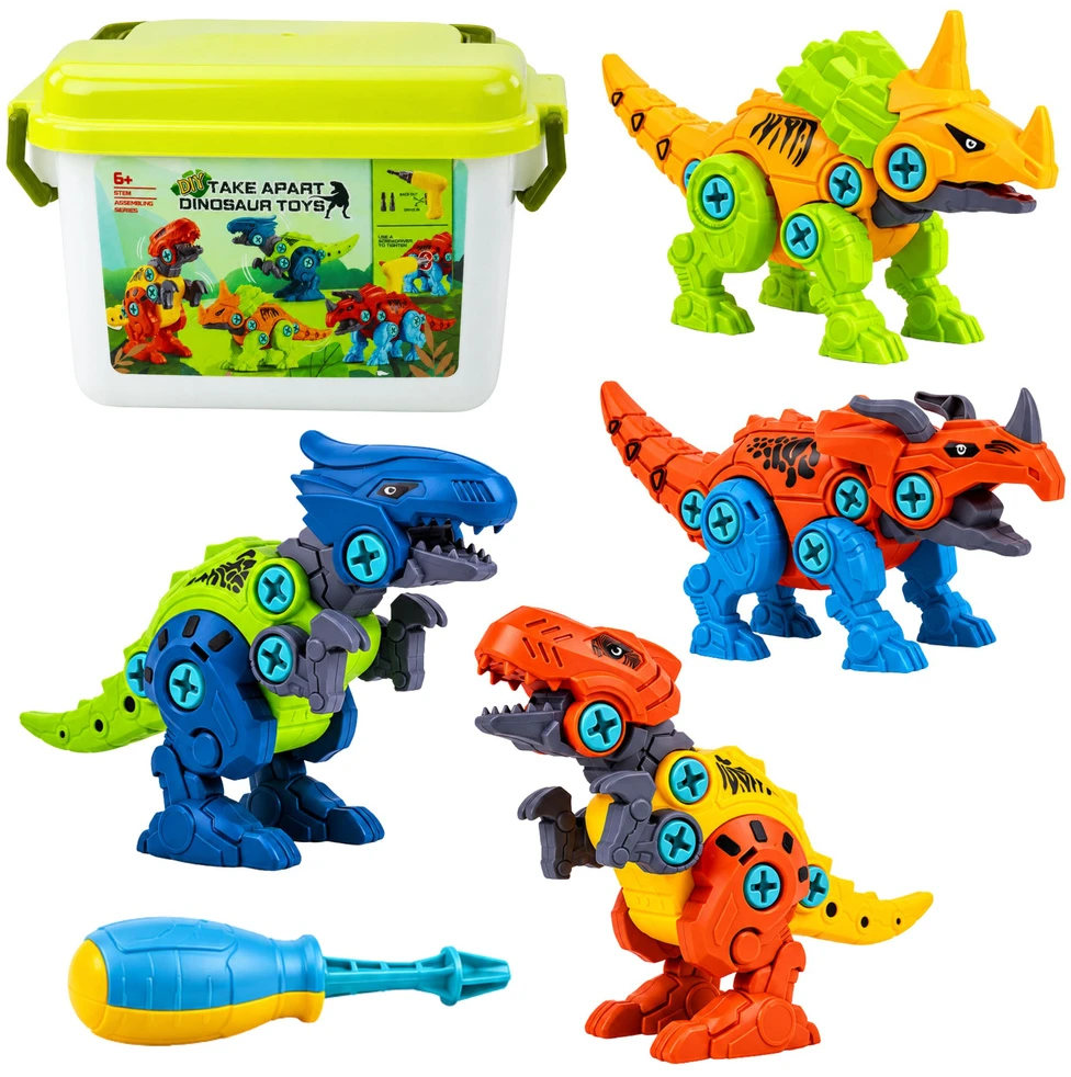 Lean Toys Dinosaurų konstravimo rinkinys 4 vnt.