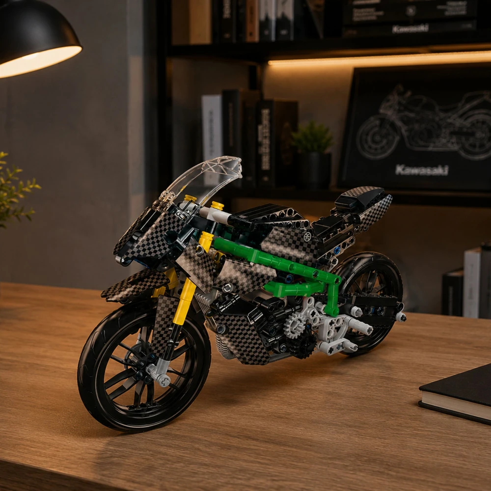 Lean Toys Statybinės kaladėlės juoda ir žalia 656 vnt.