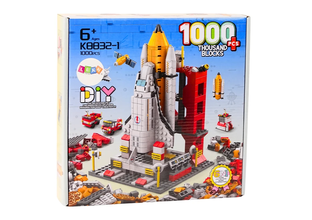 Lean Toys Konstravimo rinkinys vaikams Brick 6in1, 1000 detalių