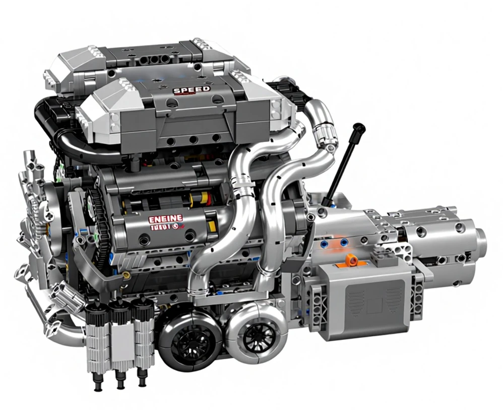 Lean Toys V8 variklio konstruktorius 2024 vnt.