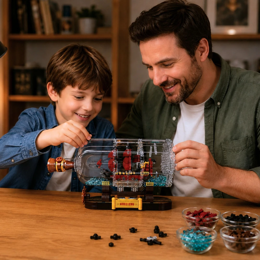 Lean Toys Statybinių kaladėlių rinkinys rudos spalvos 885 vnt.