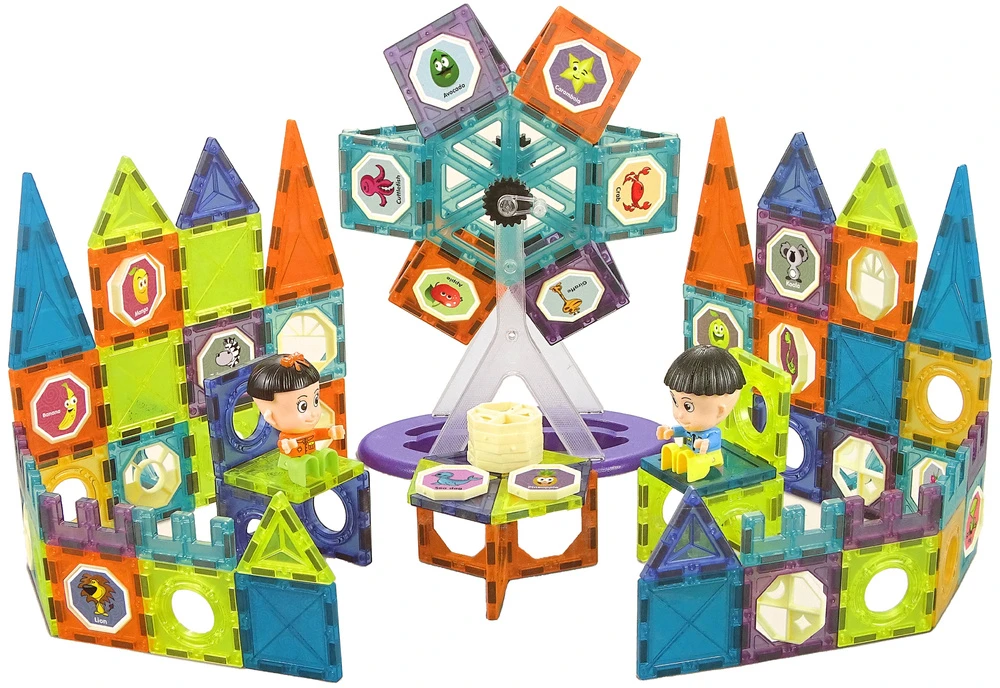 Klocki 3D magnetinis konstruktorius Lean Toys Ferris Wheel, 155 d.