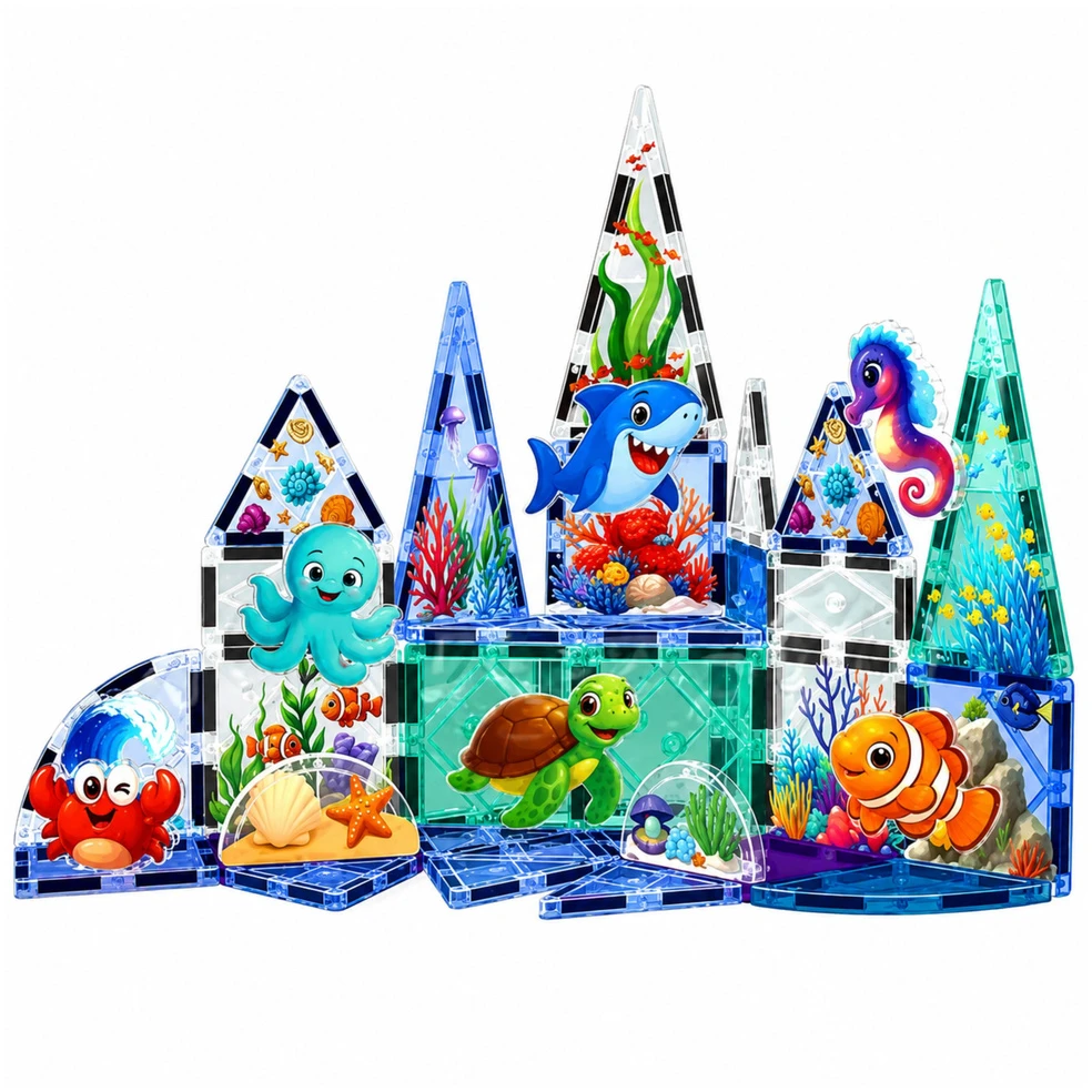 Lean Toys Magnetinės plytelės 40 vnt.