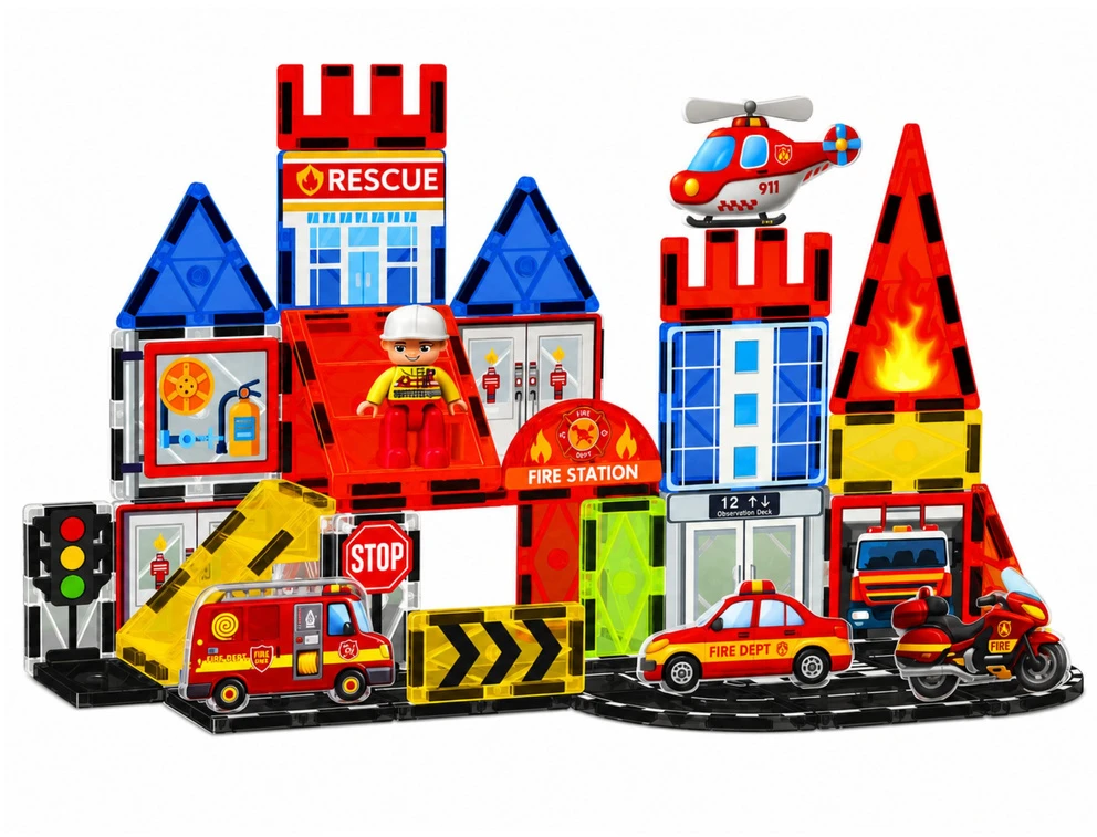 Lean Toys Magnetinės kaladėlės 42 vnt.