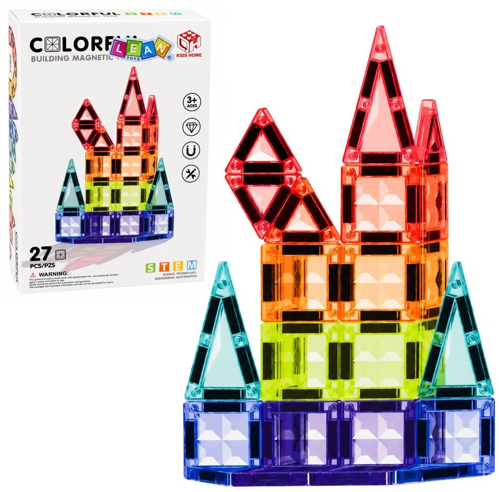 Lean Toys Magnetinės plokštelės 27 vnt.