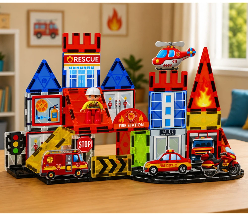 Lean Toys Magnetinės kaladėlės 42 vnt.