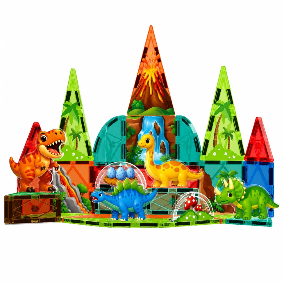 Lean Toys Magnetinės kaladėlės 43 vnt.