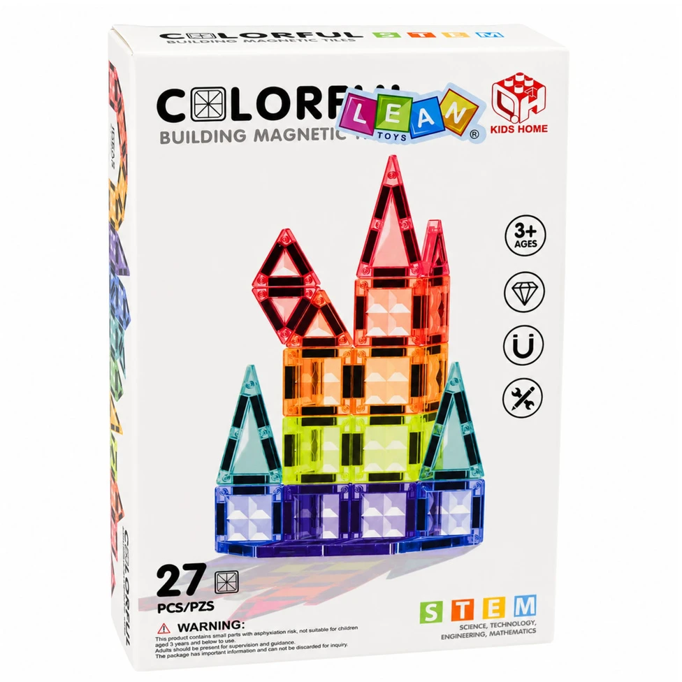 Lean Toys Magnetinės plokštelės 27 vnt.
