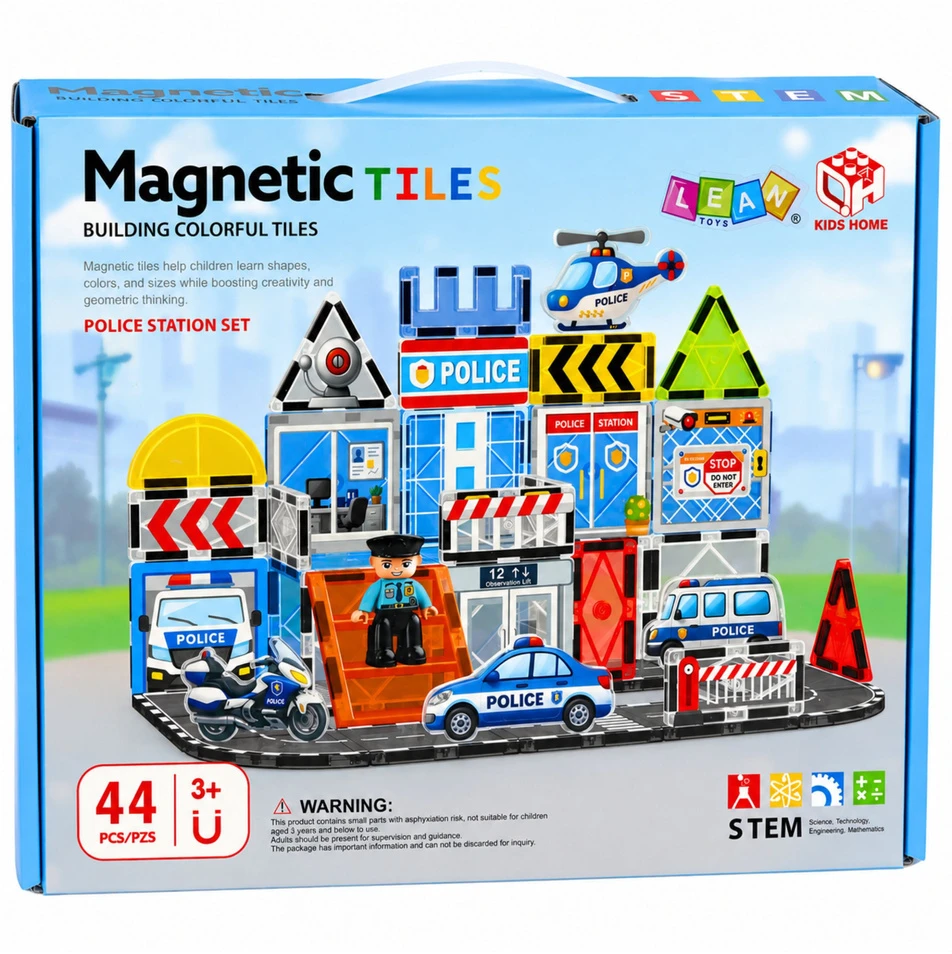 Lean Toys Magnetiniai blokeliai 44 vnt.