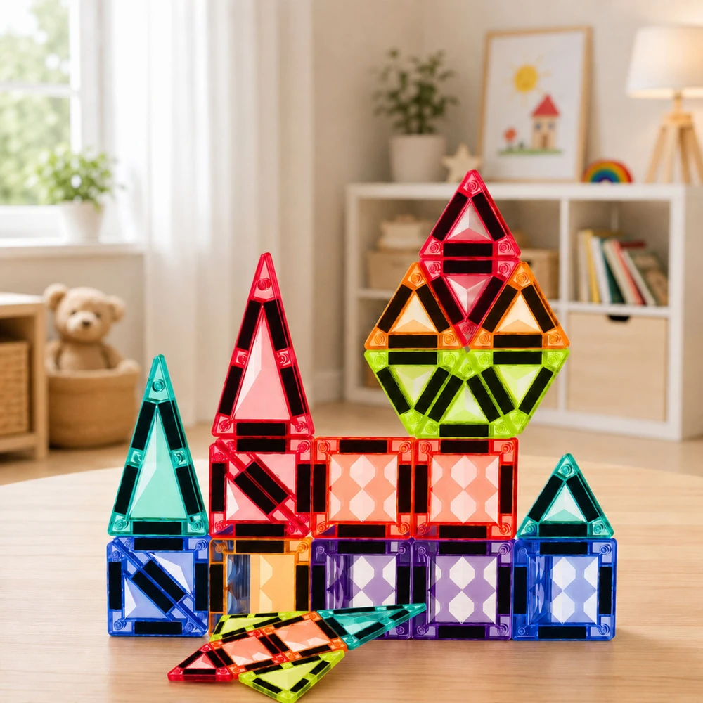 Lean Toys Magnetinės plokštelės spalvotos 24 vnt.
