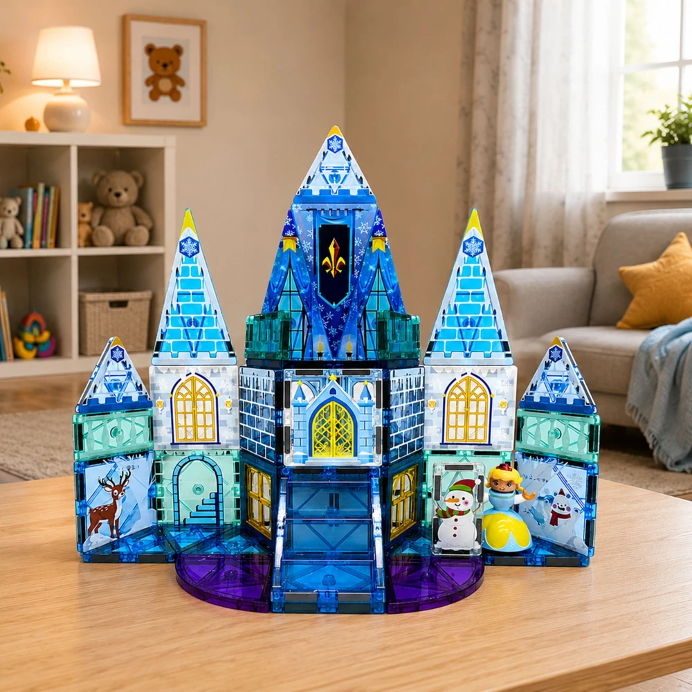 Lean Toys Magnetinis konstruktorius Ledo pilis, 47 dalių