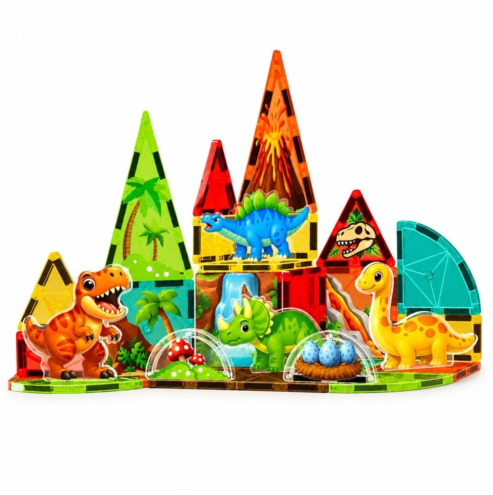 Lean Toys Magnetiniai blokeliai spalvoti 31 vnt.