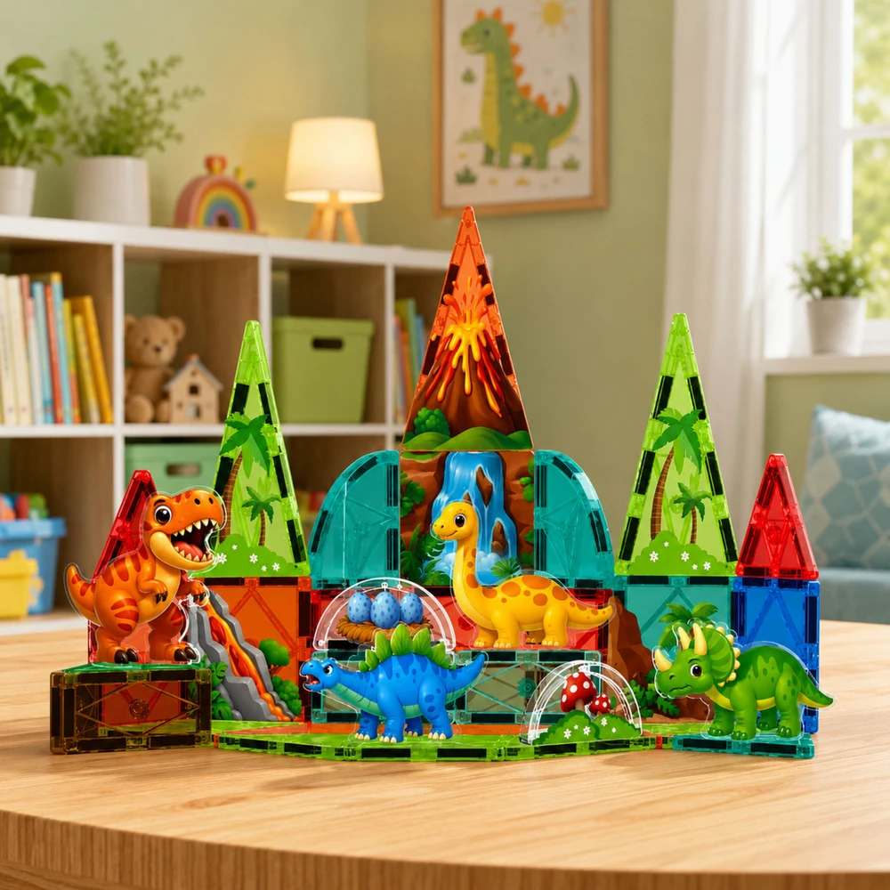Lean Toys Magnetinės kaladėlės 43 vnt.