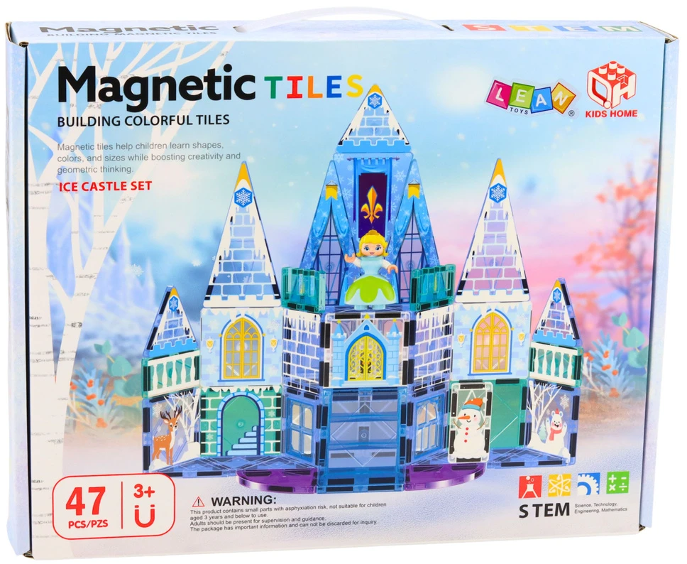 Lean Toys Magnetinis konstruktorius Ledo pilis, 47 dalių
