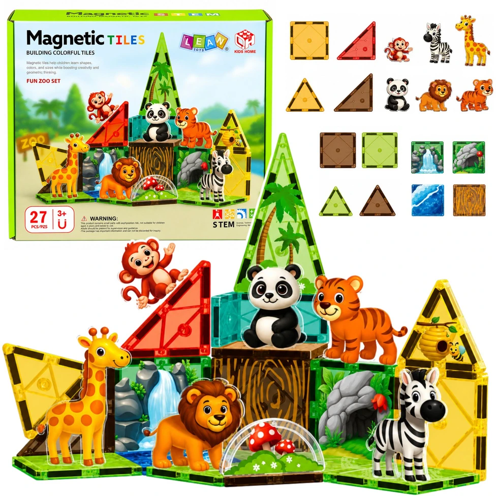 Lean Toys Magnetinės kaladėlės 27 vnt.