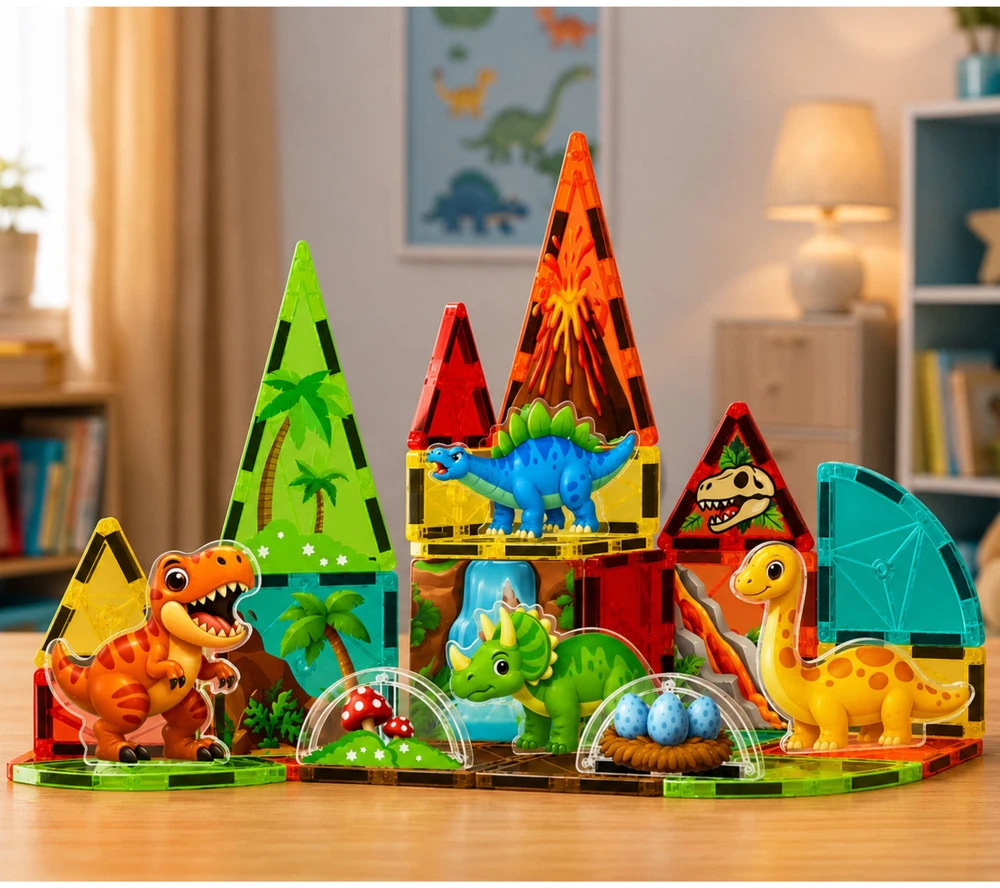 Lean Toys Magnetiniai blokeliai spalvoti 31 vnt.