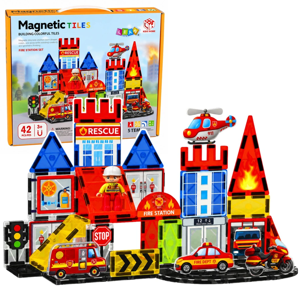 Lean Toys Magnetinės kaladėlės 42 vnt.