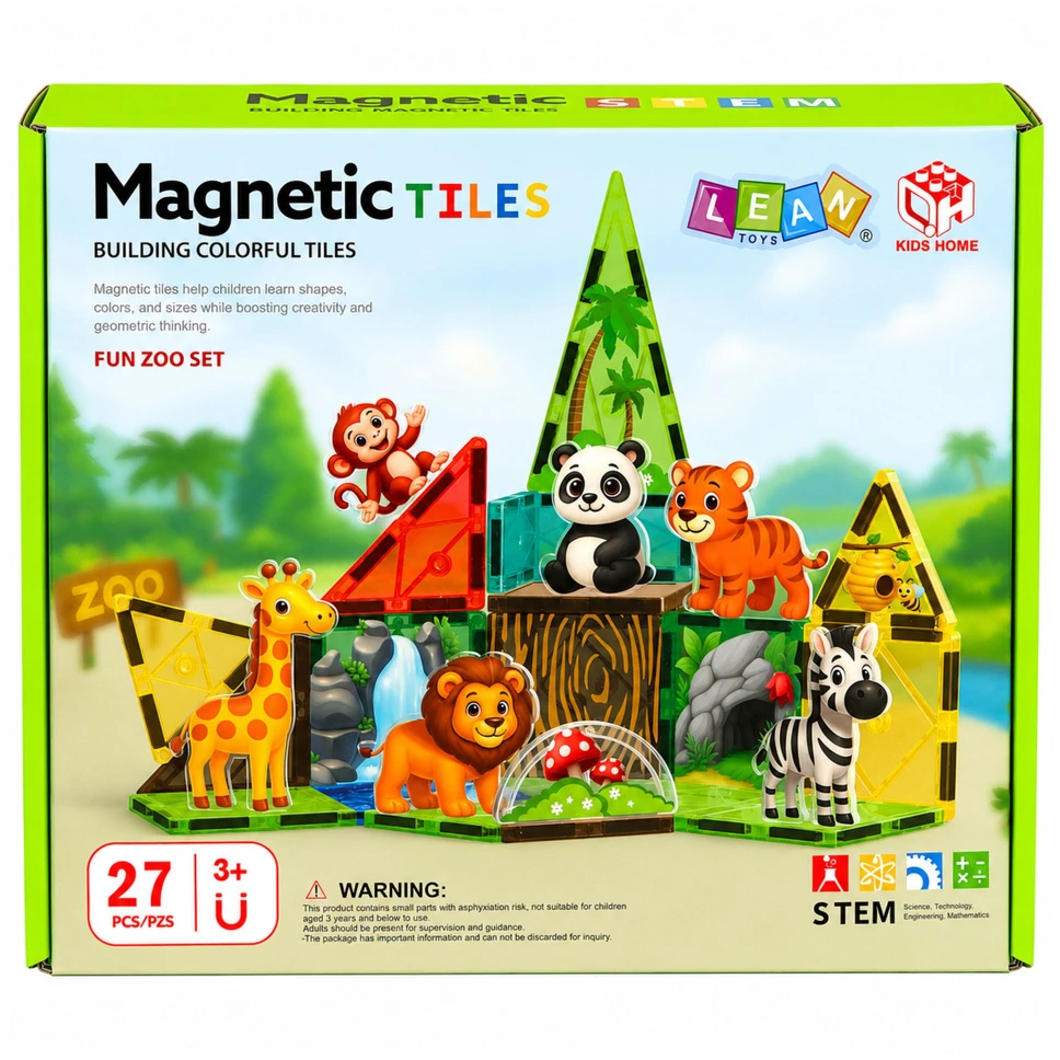 Lean Toys Magnetinės kaladėlės 27 vnt.